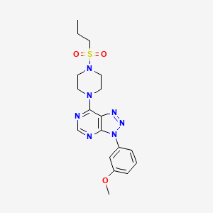 molecular formula C18H23N7O3S B2975010 3-(3-methoxyphenyl)-7-(4-(propylsulfonyl)piperazin-1-yl)-3H-[1,2,3]triazolo[4,5-d]pyrimidine CAS No. 1005307-27-6