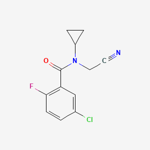 molecular formula C12H10ClFN2O B2975016 5-chloro-N-(cyanomethyl)-N-cyclopropyl-2-fluorobenzamide CAS No. 1252514-71-8