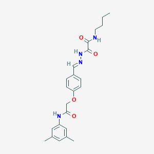 molecular formula C23H28N4O4 B297502 N-butyl-2-(2-{4-[2-(3,5-dimethylanilino)-2-oxoethoxy]benzylidene}hydrazino)-2-oxoacetamide 
