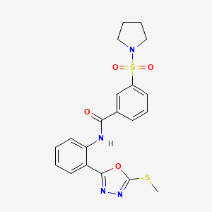 N-(2-(5-(methylthio)-1,3,4-oxadiazol-2-yl)phenyl)-3-(pyrrolidin-1-ylsulfonyl)benzamide