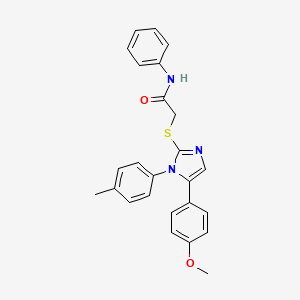 molecular formula C25H23N3O2S B2975030 2-((5-(4-methoxyphenyl)-1-(p-tolyl)-1H-imidazol-2-yl)thio)-N-phenylacetamide CAS No. 1207023-46-8