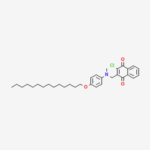 molecular formula C32H42ClNO3 B2975038 2-Chloro-3-({methyl[4-(tetradecyloxy)phenyl]amino}methyl)naphthalene-1,4-dione CAS No. 73722-17-5
