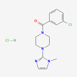 molecular formula C15H18Cl2N4O B2975040 (3-chlorophenyl)(4-(1-methyl-1H-imidazol-2-yl)piperazin-1-yl)methanone hydrochloride CAS No. 1331254-93-3