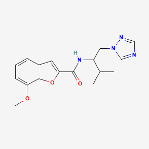 molecular formula C17H20N4O3 B2975042 7-methoxy-N-[3-methyl-1-(1H-1,2,4-triazol-1-yl)butan-2-yl]-1-benzofuran-2-carboxamide CAS No. 2097921-34-9