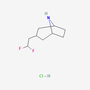 molecular formula C9H16ClF2N B2975046 3-(2,2-Difluoroethyl)-8-azabicyclo[3.2.1]octane hydrochloride CAS No. 2089258-35-3