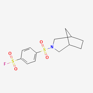 molecular formula C13H16FNO4S2 B2975047 4-(3-Azabicyclo[3.2.1]octan-3-ylsulfonyl)benzenesulfonyl fluoride CAS No. 2305289-77-2