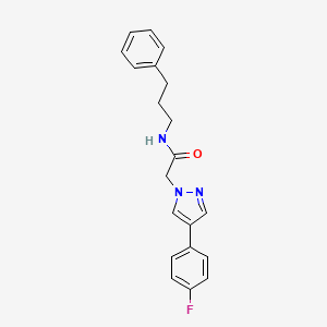 molecular formula C20H20FN3O B2975051 2-(4-(4-fluorophenyl)-1H-pyrazol-1-yl)-N-(3-phenylpropyl)acetamide CAS No. 1421455-28-8