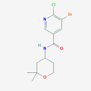 molecular formula C13H16BrClN2O2 B2975053 5-bromo-6-chloro-N-(2,2-dimethyloxan-4-yl)pyridine-3-carboxamide CAS No. 2094933-25-0