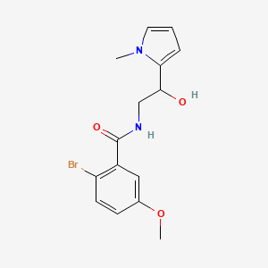 molecular formula C15H17BrN2O3 B2975056 2-bromo-N-(2-hydroxy-2-(1-methyl-1H-pyrrol-2-yl)ethyl)-5-methoxybenzamide CAS No. 1396709-30-0