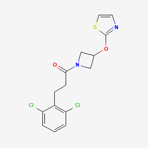 molecular formula C15H14Cl2N2O2S B2975059 3-(2,6-Dichlorophenyl)-1-(3-(thiazol-2-yloxy)azetidin-1-yl)propan-1-one CAS No. 1705210-69-0