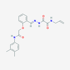 molecular formula C22H24N4O4 B297506 N-allyl-2-(2-{2-[2-(3,4-dimethylanilino)-2-oxoethoxy]benzylidene}hydrazino)-2-oxoacetamide 