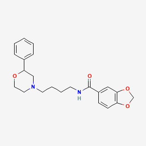 molecular formula C22H26N2O4 B2975061 N-(4-(2-phenylmorpholino)butyl)benzo[d][1,3]dioxole-5-carboxamide CAS No. 954247-92-8