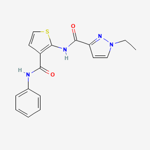 1-ethyl-N-[3-(phenylcarbamoyl)thiophen-2-yl]-1H-pyrazole-3-carboxamide