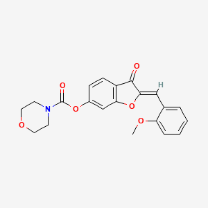 molecular formula C21H19NO6 B2975068 (Z)-2-(2-methoxybenzylidene)-3-oxo-2,3-dihydrobenzofuran-6-yl morpholine-4-carboxylate CAS No. 847185-66-4
