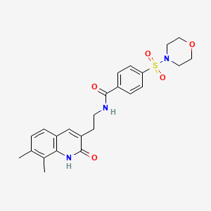 molecular formula C24H27N3O5S B2975069 N-(2-(7,8-dimethyl-2-oxo-1,2-dihydroquinolin-3-yl)ethyl)-4-(morpholinosulfonyl)benzamide CAS No. 851408-28-1