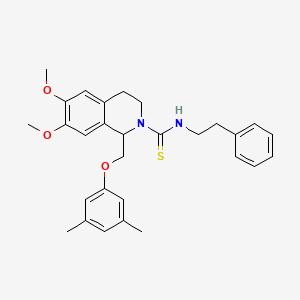 1-((3,5-dimethylphenoxy)methyl)-6,7-dimethoxy-N-phenethyl-3,4-dihydroisoquinoline-2(1H)-carbothioamide