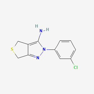 molecular formula C11H10ClN3S B2975074 2-(3-Chloro-phenyl)-2,6-dihydro-4H-thieno[3,4-c]pyrazol-3-ylamine CAS No. 214542-51-5