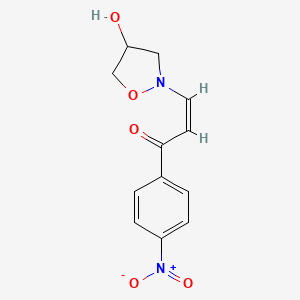 (2Z)-3-(4-hydroxy-1,2-oxazolidin-2-yl)-1-(4-nitrophenyl)prop-2-en-1-one