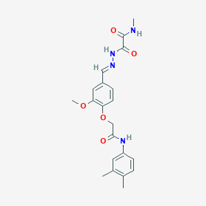 molecular formula C21H24N4O5 B297509 2-(2-{4-[2-(3,4-dimethylanilino)-2-oxoethoxy]-3-methoxybenzylidene}hydrazino)-N-methyl-2-oxoacetamide 