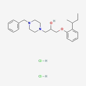molecular formula C24H36Cl2N2O2 B2975099 1-(4-Benzylpiperazin-1-yl)-3-(2-(sec-butyl)phenoxy)propan-2-ol dihydrochloride CAS No. 1331326-61-4