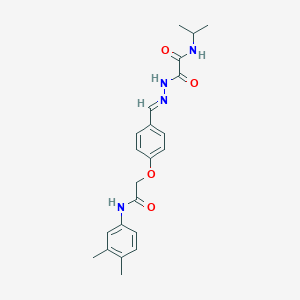 molecular formula C22H26N4O4 B297510 2-(2-{4-[2-(3,4-dimethylanilino)-2-oxoethoxy]benzylidene}hydrazino)-N-isopropyl-2-oxoacetamide 