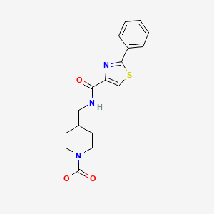 molecular formula C18H21N3O3S B2975104 4-((2-苯并噻唑-4-甲酰胺基)甲基)哌啶-1-甲酸甲酯 CAS No. 1797793-82-8