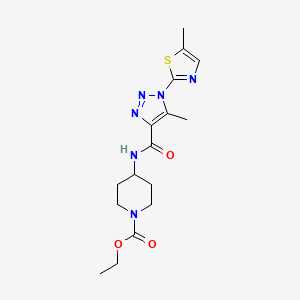 ethyl 4-(5-methyl-1-(5-methylthiazol-2-yl)-1H-1,2,3-triazole-4-carboxamido)piperidine-1-carboxylate