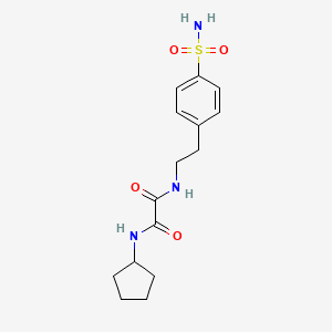 molecular formula C15H21N3O4S B2975106 N1-环戊基-N2-(4-磺酰基苯乙基)草酰胺 CAS No. 941921-26-2