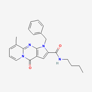 molecular formula C23H24N4O2 B2975116 1-苄基-N-丁基-9-甲基-4-氧代-1,4-二氢吡啶并[1,2-a]吡咯并[2,3-d]嘧啶-2-甲酰胺 CAS No. 896838-84-9