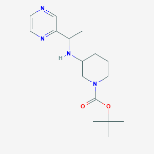 molecular formula C16H26N4O2 B2975117 tert-Butyl 3-((1-(pyrazin-2-yl)ethyl)amino)piperidine-1-carboxylate CAS No. 1289385-70-1