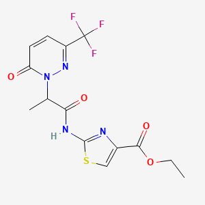 Ethyl 2-[2-[6-oxo-3-(trifluoromethyl)pyridazin-1-yl]propanoylamino]-1,3-thiazole-4-carboxylate