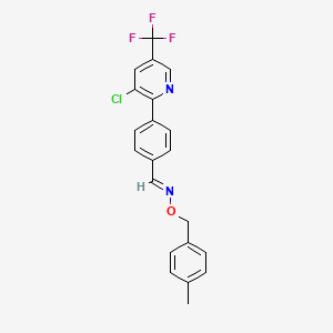 (E)-({4-[3-chloro-5-(trifluoromethyl)pyridin-2-yl]phenyl}methylidene)[(4-methylphenyl)methoxy]amine