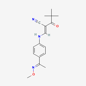 (2E)-2-[[4-[(E)-N-methoxy-C-methylcarbonimidoyl]anilino]methylidene]-4,4-dimethyl-3-oxopentanenitrile