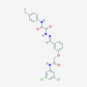 molecular formula C25H22Cl2N4O4 B297514 2-(2-{3-[2-(3,5-dichloroanilino)-2-oxoethoxy]benzylidene}hydrazino)-N-(4-ethylphenyl)-2-oxoacetamide 