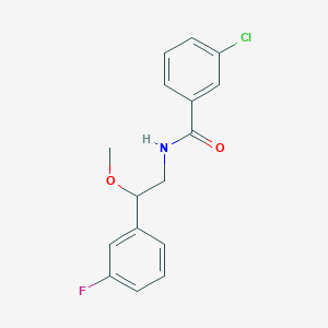 molecular formula C16H15ClFNO2 B2975142 3-氯-N-(2-(3-氟苯基)-2-甲氧基乙基)苯甲酰胺 CAS No. 1797353-28-6