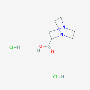 molecular formula C7H14Cl2N2O2 B2975146 1,4-二氮杂双环[2.2.2]辛烷-2-羧酸二盐酸盐 CAS No. 69491-42-5