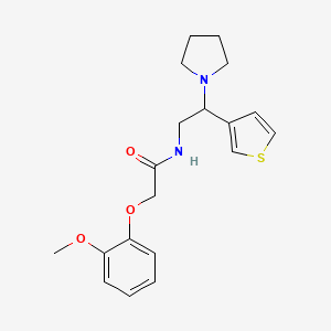 molecular formula C19H24N2O3S B2975148 2-(2-methoxyphenoxy)-N-(2-(pyrrolidin-1-yl)-2-(thiophen-3-yl)ethyl)acetamide CAS No. 946199-41-3