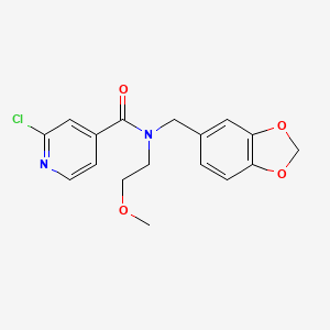 molecular formula C17H17ClN2O4 B2975150 N-[(2H-1,3-benzodioxol-5-yl)methyl]-2-chloro-N-(2-methoxyethyl)pyridine-4-carboxamide CAS No. 1356741-72-4