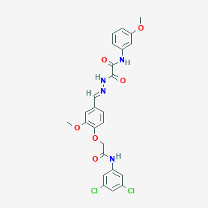 molecular formula C25H22Cl2N4O6 B297516 2-(2-{4-[2-(3,5-dichloroanilino)-2-oxoethoxy]-3-methoxybenzylidene}hydrazino)-N-(3-methoxyphenyl)-2-oxoacetamide 