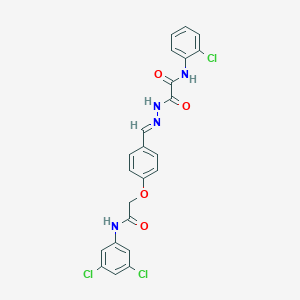 molecular formula C23H17Cl3N4O4 B297517 N-(2-chlorophenyl)-2-(2-{4-[2-(3,5-dichloroanilino)-2-oxoethoxy]benzylidene}hydrazino)-2-oxoacetamide 