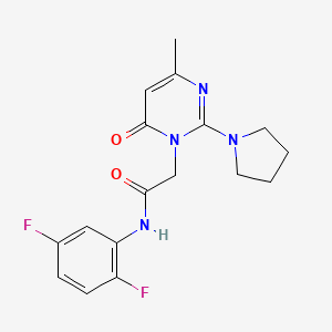 molecular formula C17H18F2N4O2 B2975177 N-(2,5-difluorophenyl)-2-(4-methyl-6-oxo-2-pyrrolidin-1-ylpyrimidin-1(6H)-yl)acetamide CAS No. 1251553-45-3