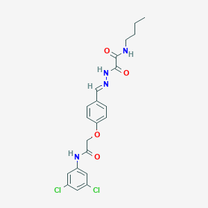 molecular formula C21H22Cl2N4O4 B297518 N-butyl-2-(2-{4-[2-(3,5-dichloroanilino)-2-oxoethoxy]benzylidene}hydrazino)-2-oxoacetamide 