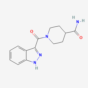 molecular formula C14H16N4O2 B2975181 1-(1H-indazole-3-carbonyl)piperidine-4-carboxamide CAS No. 853573-30-5