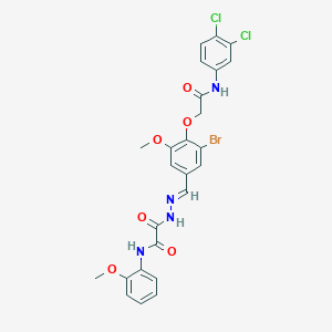 molecular formula C25H21BrCl2N4O6 B297519 2-(2-{3-bromo-4-[2-(3,4-dichloroanilino)-2-oxoethoxy]-5-methoxybenzylidene}hydrazino)-N-(2-methoxyphenyl)-2-oxoacetamide 