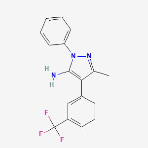 molecular formula C17H14F3N3 B2975195 3-甲基-1-苯基-4-[3-(三氟甲基)苯基]-1H-吡唑-5-胺 CAS No. 321385-93-7
