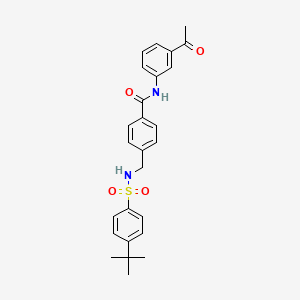 molecular formula C26H28N2O4S B2975196 N-(3-acetylphenyl)-4-[[(4-tert-butylphenyl)sulfonylamino]methyl]benzamide CAS No. 690644-18-9
