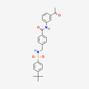 molecular formula C26H28N2O4S B2975196 N-(3-ACETYLPHENYL)-4-[(4-TERT-BUTYLBENZENESULFONAMIDO)METHYL]BENZAMIDE CAS No. 690644-18-9