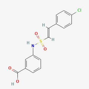 molecular formula C15H12ClNO4S B2975201 3-[[(E)-2-(4-chlorophenyl)ethenyl]sulfonylamino]benzoic Acid CAS No. 1013296-63-3