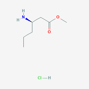 molecular formula C7H16ClNO2 B2975203 methyl (3R)-3-aminohexanoate hydrochloride CAS No. 2173638-14-5