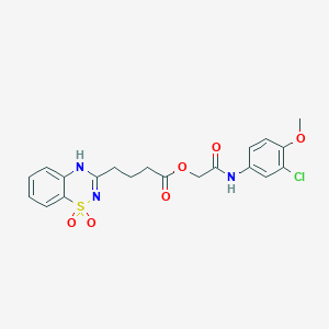 2-((3-chloro-4-methoxyphenyl)amino)-2-oxoethyl 4-(1,1-dioxido-4H-benzo[e][1,2,4]thiadiazin-3-yl)butanoate